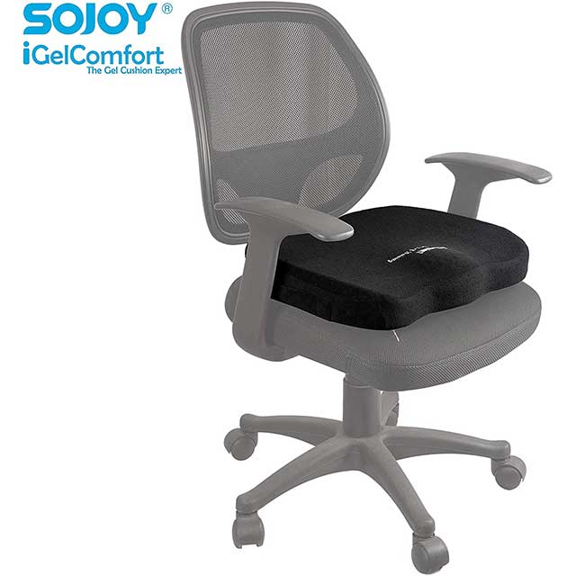 Sojoy Gel & Memory Foam Seat Cushion for Back Pain Relief and Tailbone